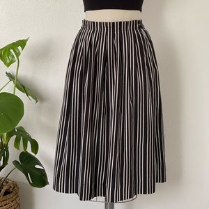 J.Crew Striped Black and Cream Midi Skirt